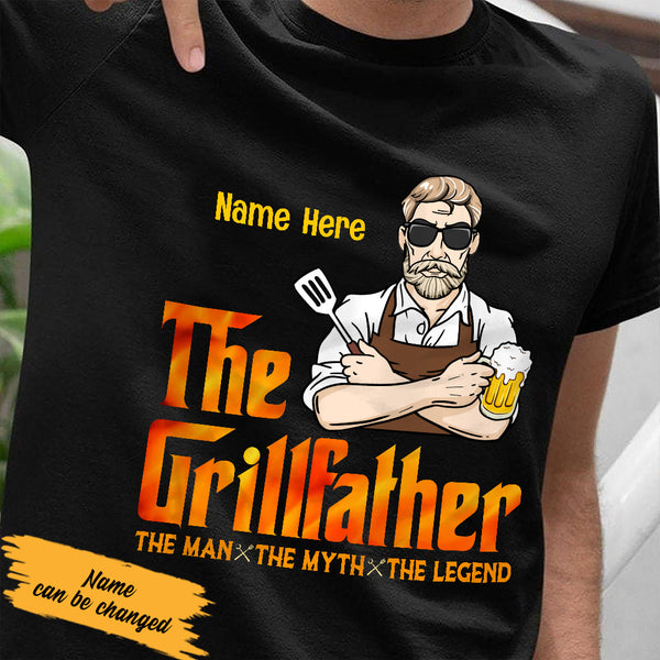 Grill Master Barbecue Bbq Smoker Grillin Dad Grandpa Men's Back Print  T-shirt