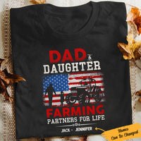Personalized Tractor Farmer Dad & Daughter Farming Partners T Shirt JL291 67O57 thumb 1