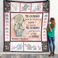 Personalized Elephant Mom Grandma Spanish Elefante Mamá Abuela Blanket AP145 26O34 thumb 1