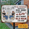 Personalized Couple Lovely Wife Grumpy Old Husband Live Here Metal Sign JN94 58O47 1