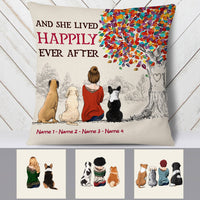 Personalized She Lived Happily Ever After With Dog Pillow JR251 30O53 (Insert Included) thumb 1