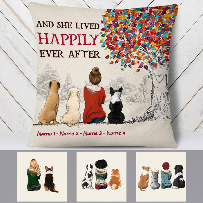 Personalized She Lived Happily Ever After With Dog Pillow JR251 30O53 (Insert Included) 1