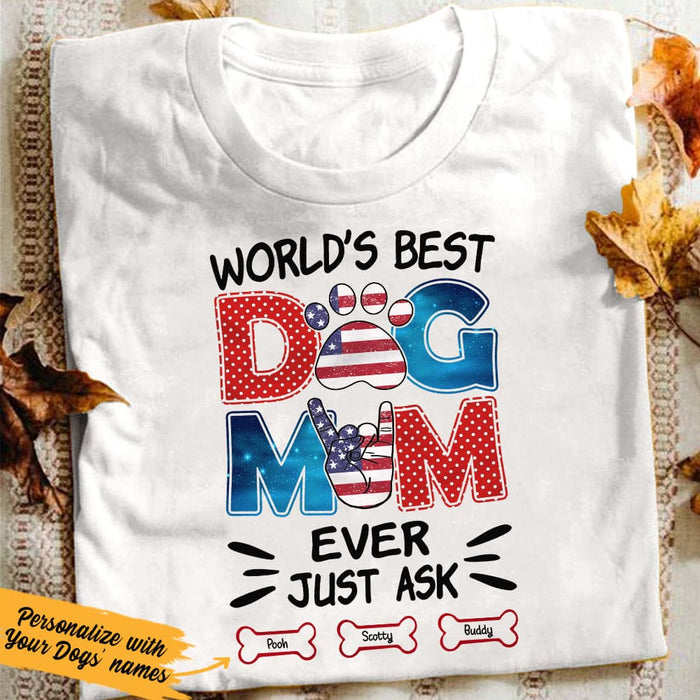 Personalized Dog Mom White T Shirt JN133 73O57 1