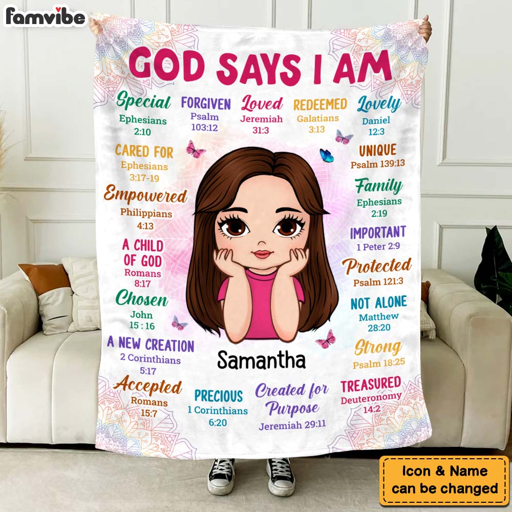 Personalized Gift For Daughter God Says I Am Blanket 31410 Primary Mockup