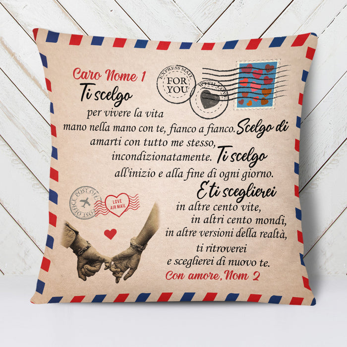 Personalized Italian Coppia I Choose You Couple Pillow AP137 65O34 (Insert Included) 1