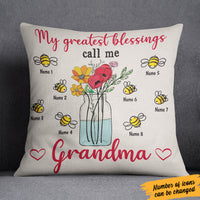Personalized My Blessings Call Me Grandma  Pillow NB181 29O36 (Insert Included) thumb 1