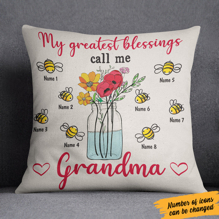 Personalized My Blessings Call Me Grandma  Pillow NB181 29O36 (Insert Included) 1