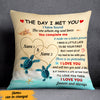 Personalized Couple Beach Turtle Pillow JN92 30O47 (Insert Included) 1