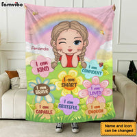 Personalized Inspiring Gift For Granddaughter I Am Kind Flower Garden Blanket 31390 thumb 1