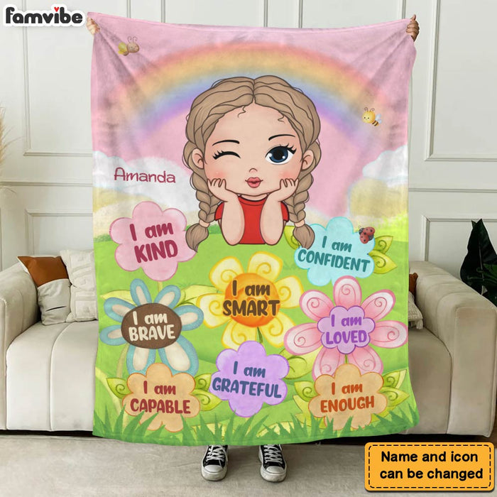 Personalized Inspiring Gift For Granddaughter I Am Kind Flower Garden Blanket 31390 1