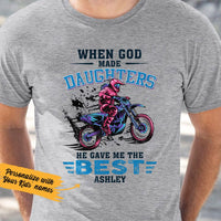 Personalized Dad Dirtbike  White T Shirt JN85 74O57 thumb 1