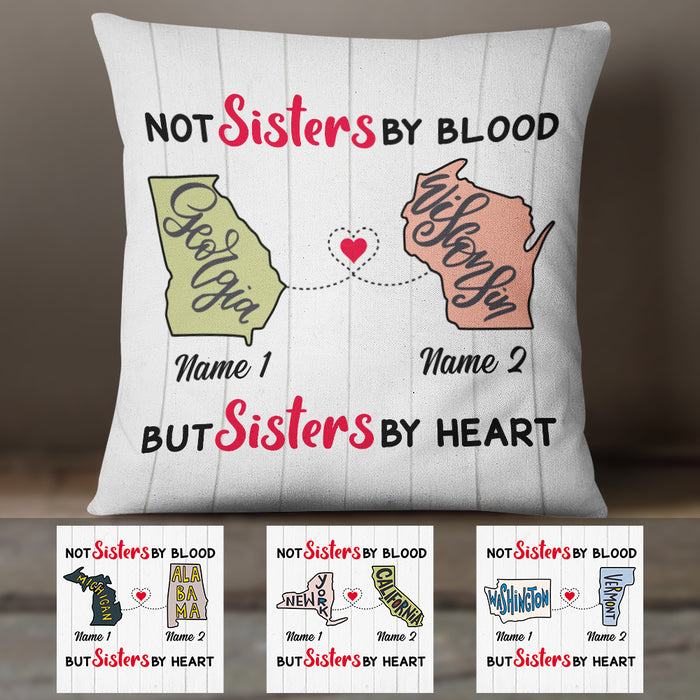 Personalized Sisters At Heart Long Distance  Pillow SB2432 30O47 (Insert Included) 1