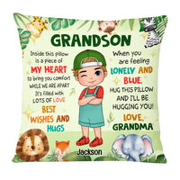 Personalized Gift For Grandson Woodland Animals Hug This Pillow 30810 thumb 1