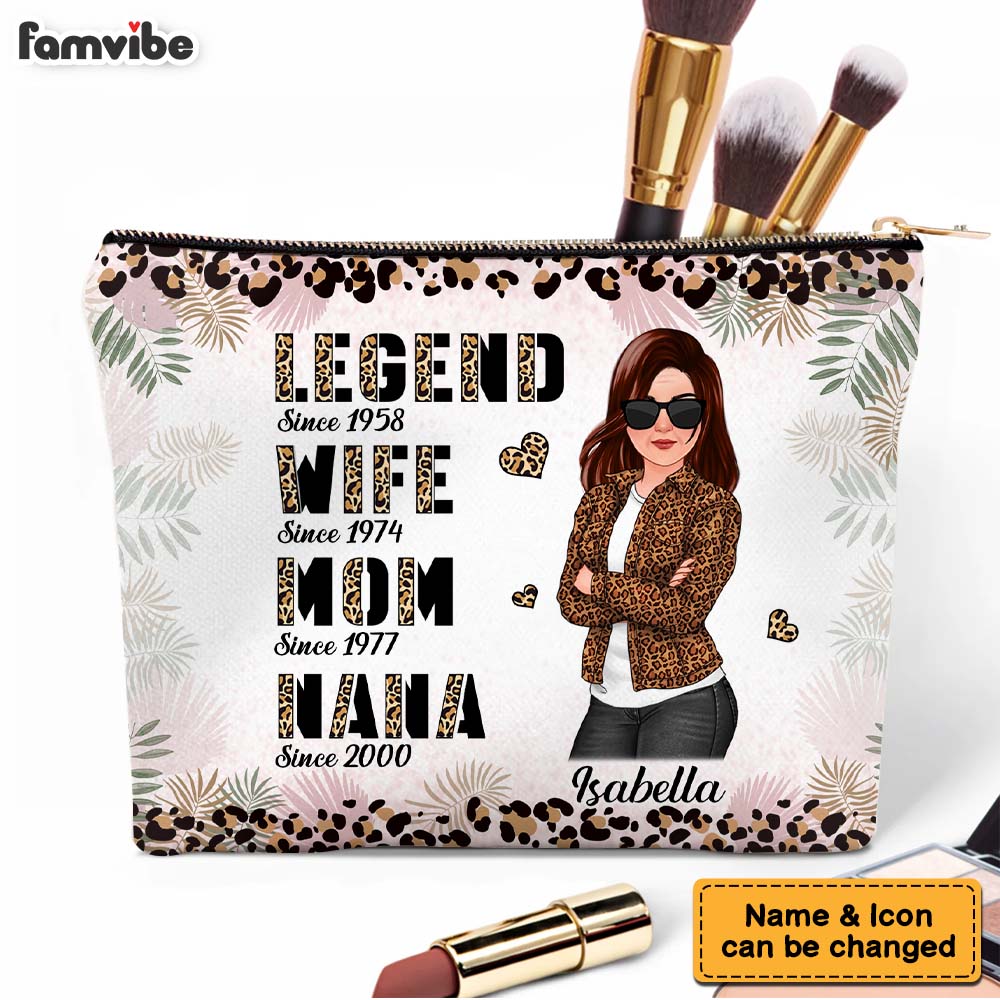 Personalized Gift For Mom Legend Wife Mom Grandma Cosmetic Bag 32321 Primary Mockup
