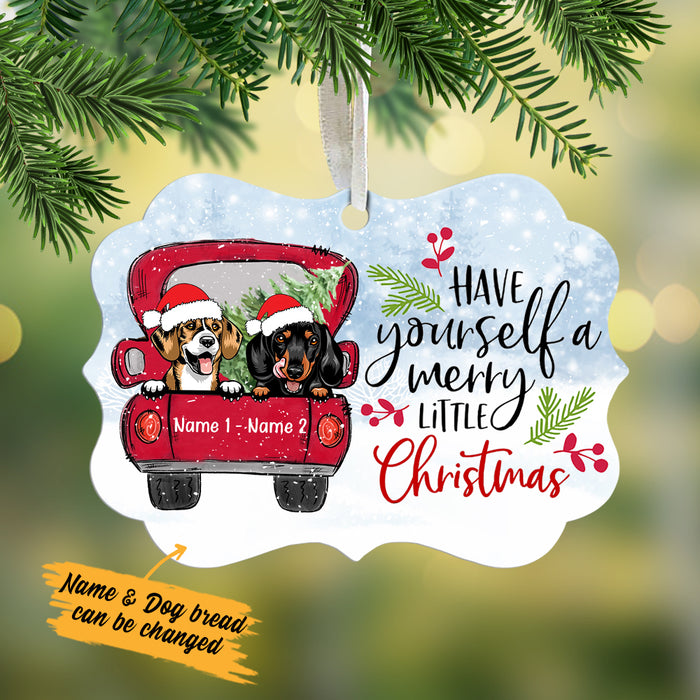 Personalized Dog Christmas Red Truck Benelux Ornament NB124 81O34 1