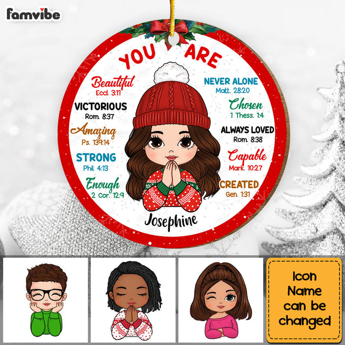 Personalized Gift For Granddaughter You Are Bible Verse Circle Ornament 30138 1