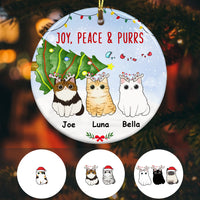 Personalized Joy Peace Purrs Cat Christmas  Ornament OB223 30O57 thumb 1