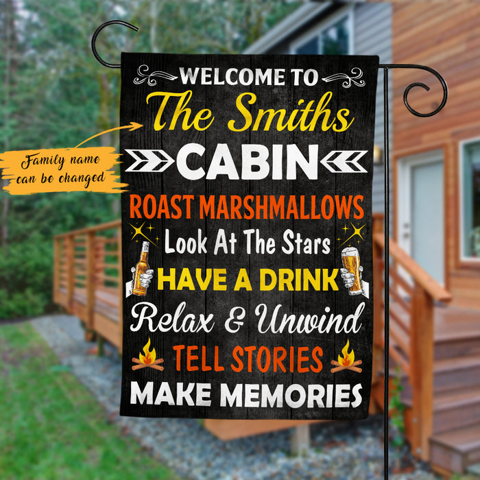 Personalized Make Memories At The Cabin Forest Flag AG171 73O47 1