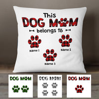 Personalized This Dog Mom Belongs To Buffalo Plaid  Pillow OB131 30O58 (Insert Included) thumb 1