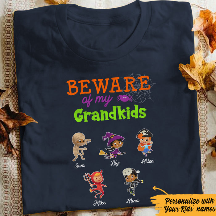 Personalized Halloween Beware Of Grandkids T Shirt JL152 65O57 1