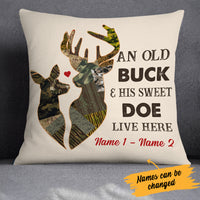 Personalized Deer Hunting Couple Valentine Pillow  JR42 81O34 thumb 1