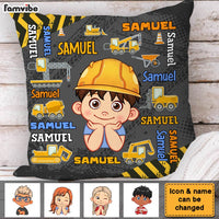 Personalized Construction Excavator Custom Name Pillow 30894 thumb 1