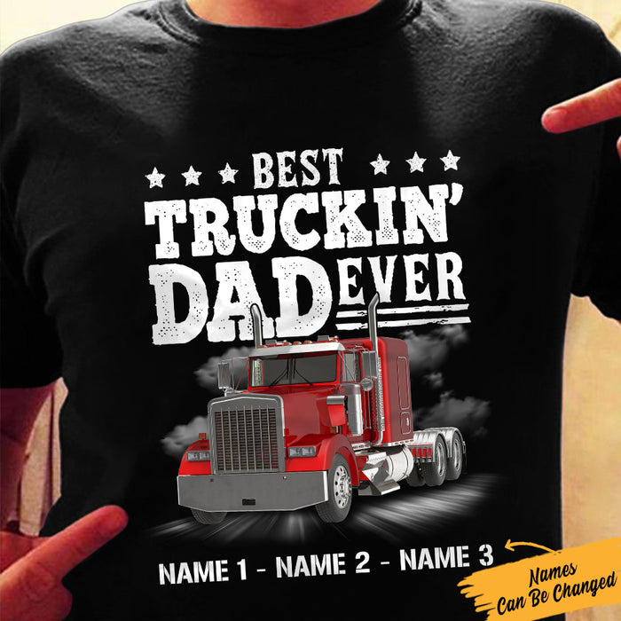 Personalized Trucker Dad T Shirt DB11 87O36 1