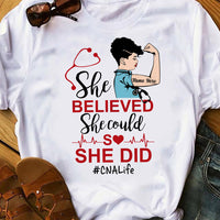 Personalized Nurse Woman She Believe She Could T Shirt MR51 95O53 thumb 1