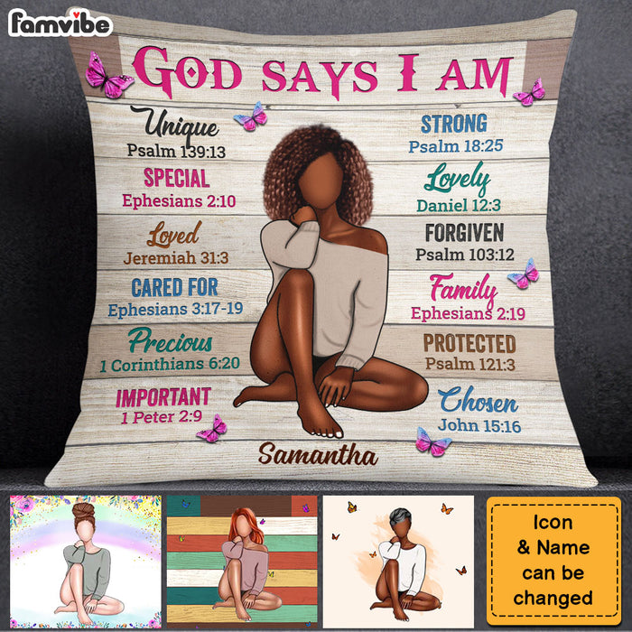 Personalized Gift For Woman God Says I Am Pillow 30503 1