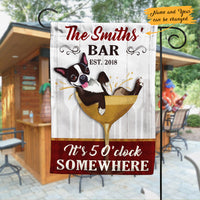 Personalized Boston Terrier Dog Bar 5 O'clock Flag AG182 30O47 thumb 1