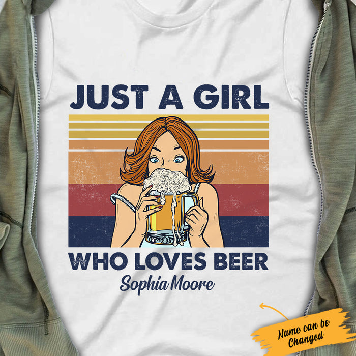 Personalized Beer Girl Just A Girl T Shirt JL272 30O34 1