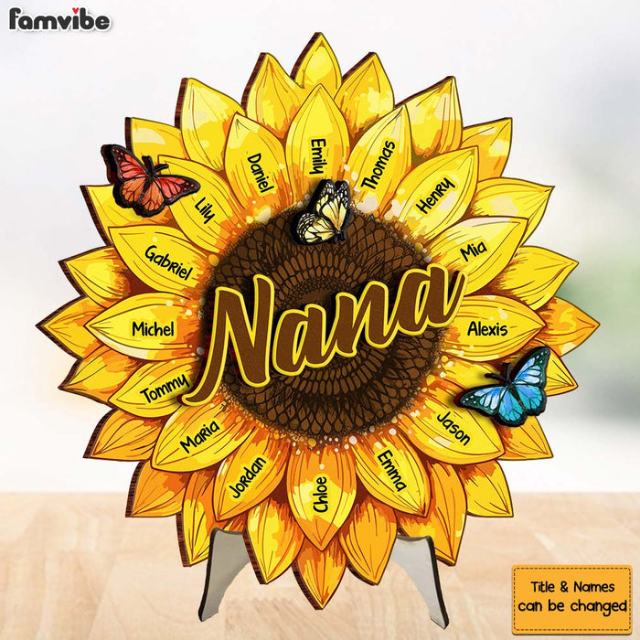 Personalized Gift For Grandma Sunflower 2 Layered Separate Wooden Plaque 31729 1