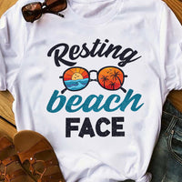 Resting Beach Face White T Shirt JN277 85O36 thumb 1