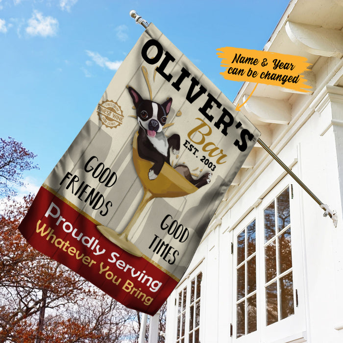 Personalized Boston Terrier Dog Bar Gardening Flag AG171 85O34 1