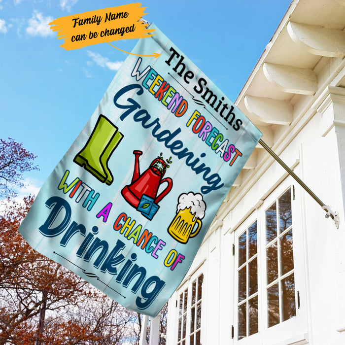 Personalized Weekend Forecast Garden Gardening Flag AG192 28O53 1
