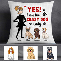Personalized Dog Owner Crazy Dog Lady Pillow FB92 24O57 thumb 1