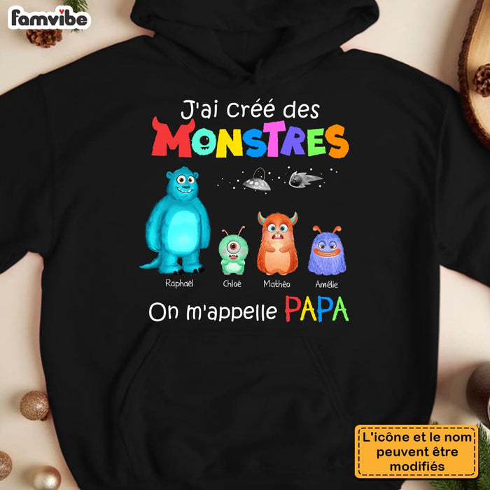 Personalized Gift For Dad French Papa Monstres Shirt - Hoodie - Sweatshirt 30204 1