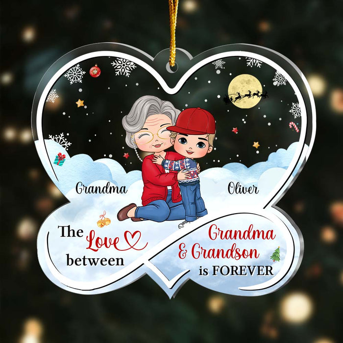 Personalized The Love Between Grandson And Grandma Is Forever Ornament 30576 1