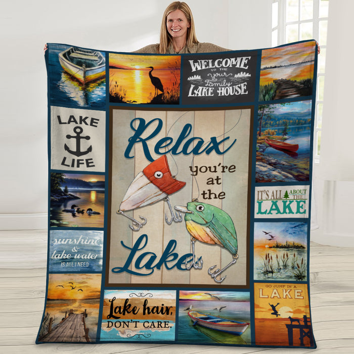 Relax You're At The Lake Fleece Blanket JN301 67O47 1