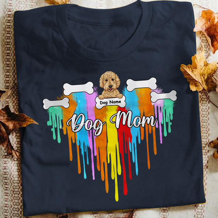 Personalized Dog Mom Watercolor T Shirt JR221 95O57 1