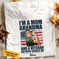 Personalized Mom Grandma Veteran White T Shirt JN51 66O53 thumb 1