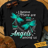 Personalized Dragonfly Mom Dad Memorial Angels T Shirt OB191 81O34 thumb 1