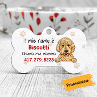 Personalized Cane Chiama Mia Mamma Italian Dog Call My Mom Bone Pet Tag AP132 67O58 thumb 1