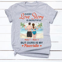 Personalized Couple Beach Love Story T Shirt JN211 30O34 thumb 1