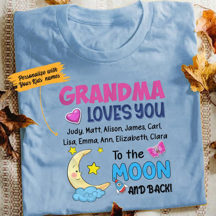 Personalized Grandma To The Moon And Back White T Shirt JN162 81O34 1