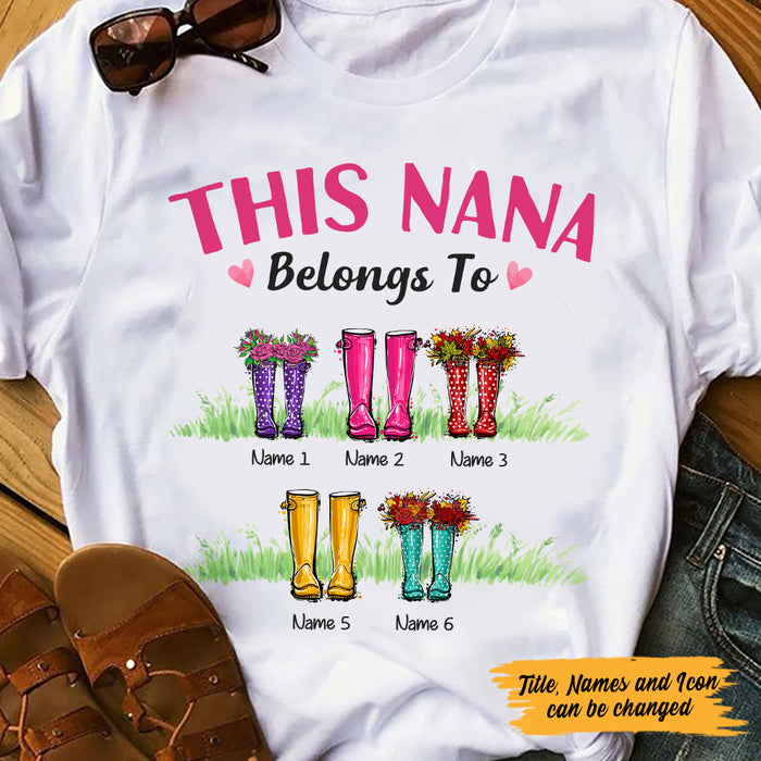 Personalized Mom Grandma Belongs To Boots T Shirt AP11 30O47 1