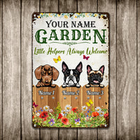 Personalized Dog Garden Little Helpers Metal Sign JN301 95O36 thumb 1