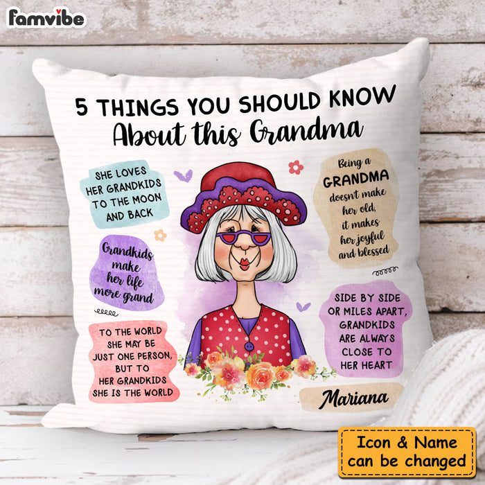 Personalized Gift For Grandma Things You Should Know Pillow 31317 1