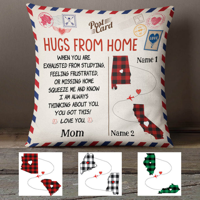 Personalized Hugs From Home Long Distance Pillow DB93 30O60 (Insert Included) 1