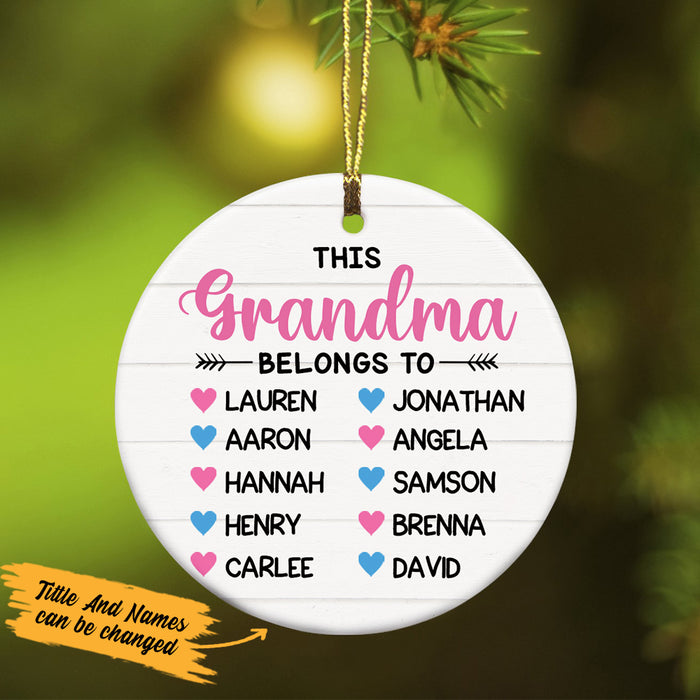 Personalized This Grandma Belongs To Hearts  Ornament OB52 65O47 1